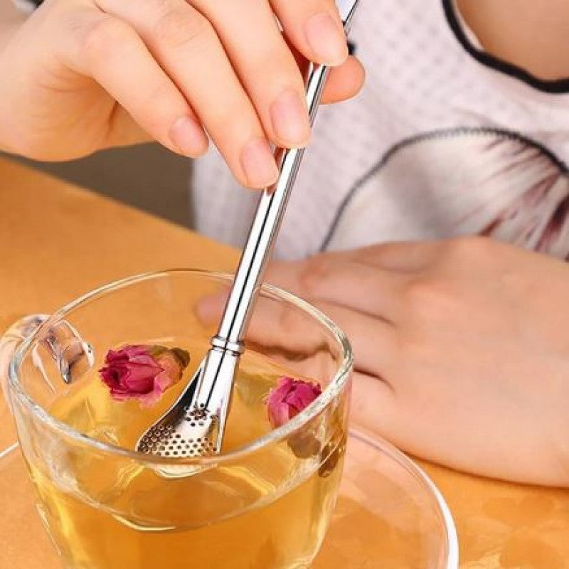 Stainless Steel Straw Filter Spoon