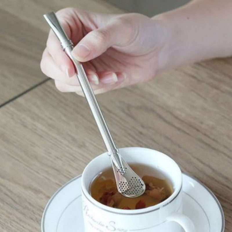 Stainless Steel Straw Filter Spoon