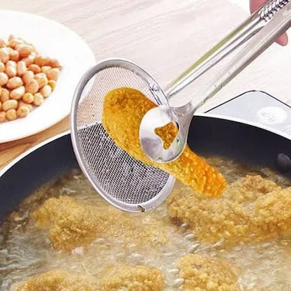Deep Frying Tong with Oil Strainer