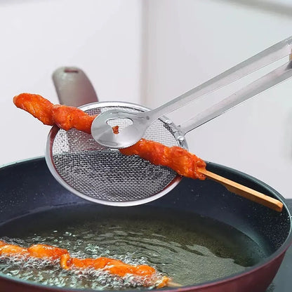 Deep Frying Tong with Oil Strainer